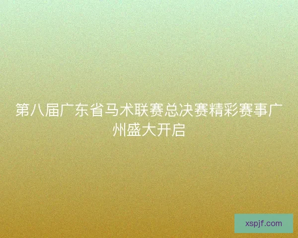 第八届广东省马术联赛总决赛精彩赛事广州盛大开启